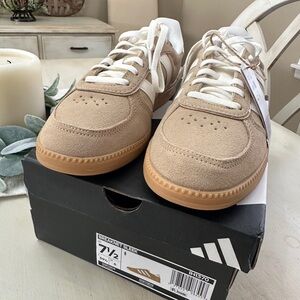 Adidas Women's Beige and White Sneakers